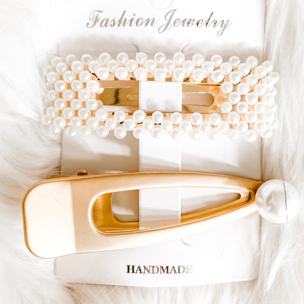 Pearl & Pearl Tip Goldtone Hair Pins